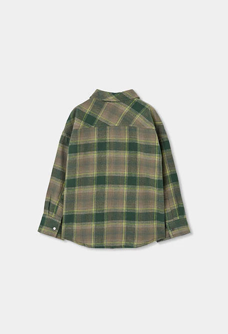 Sobrecamisa cuadros verdes niño con parche