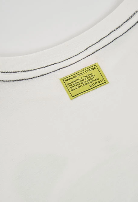 Weißes Jungen-Strickshirt mit Bärenaufdruck