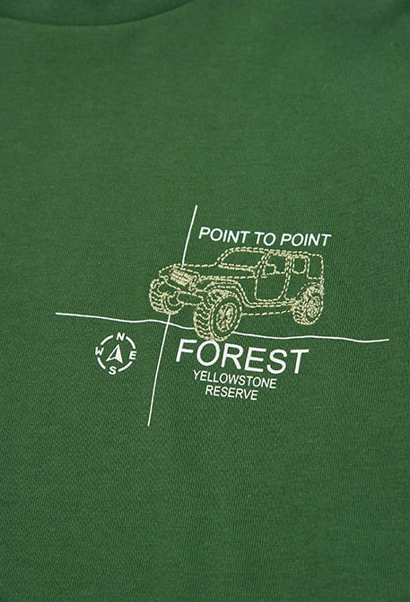 Camiseta de malha menino verde estampado carro