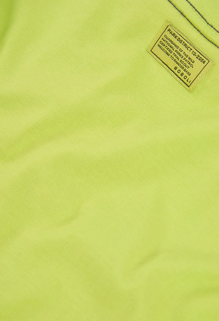 Camiseta de malha menino verde estampado montanha