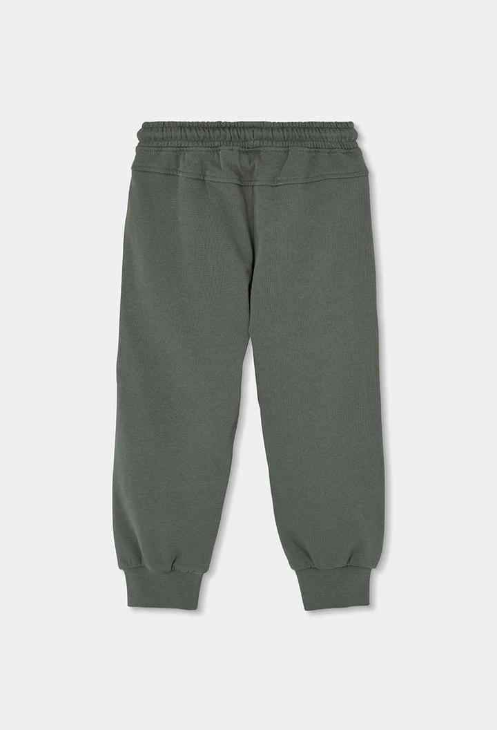 Pantalons de pelfa nen gris amb butxaca cremallera