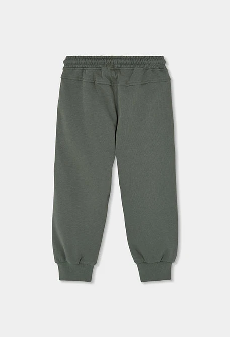 Graue Jungen-Plüschhose mit Reißverschlusstasche