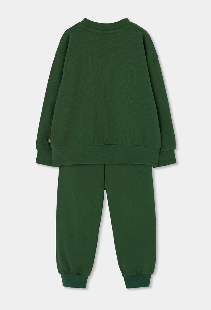Conjunto punto niño verde estampado Think Green