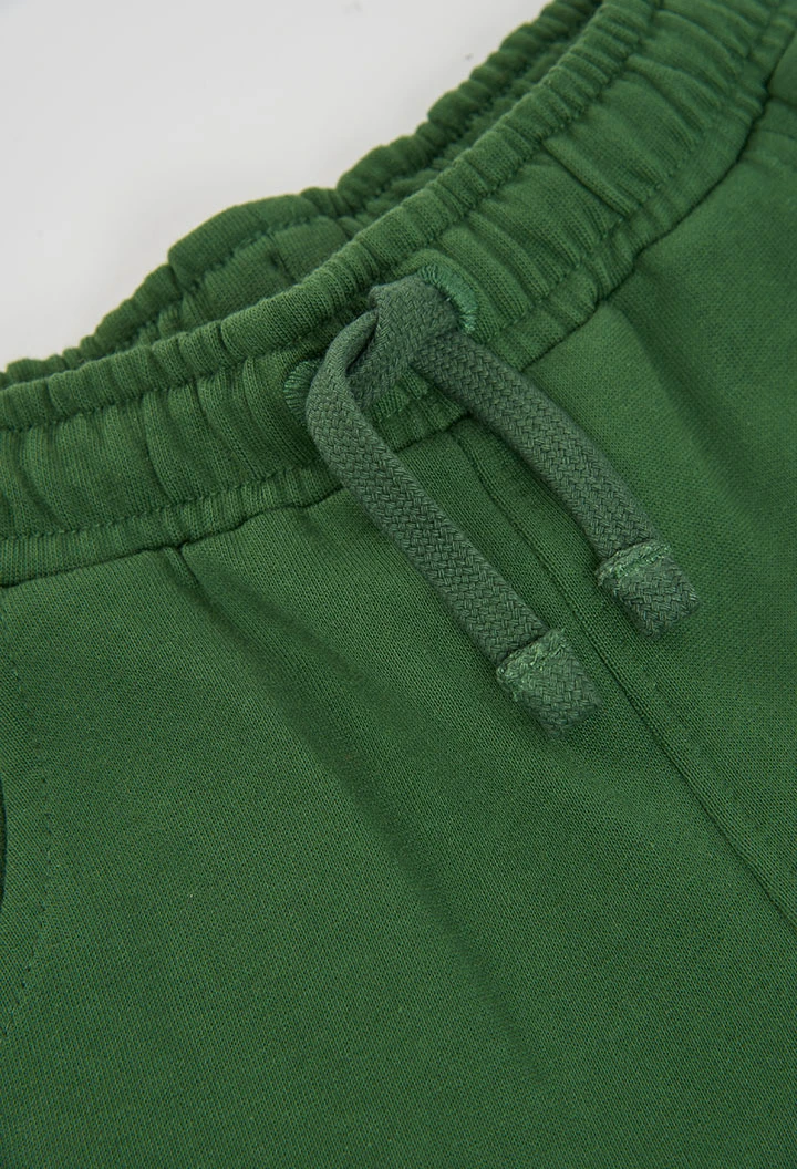 Conjunto de malha rapaz verde estampado Think Green