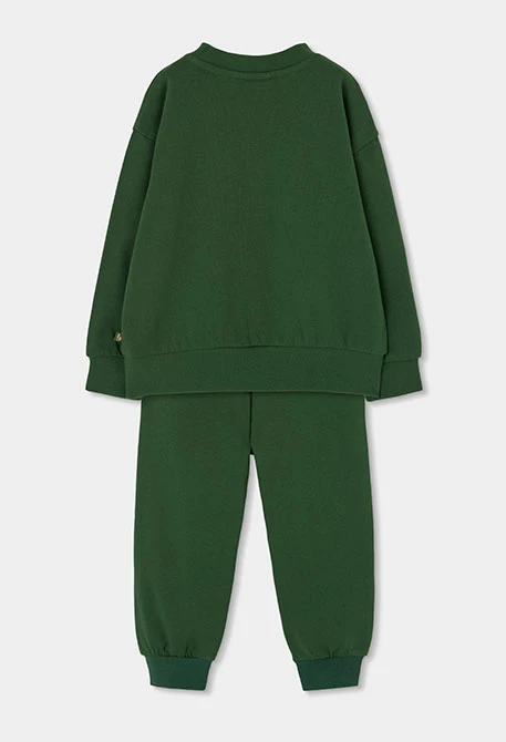 Conjunto punto niño verde estampado Think Green