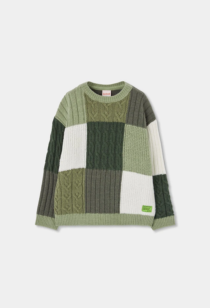 Jersey niño blanco patchwork multicolor