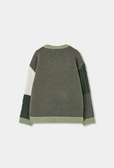 Jersey niño blanco patchwork multicolor
