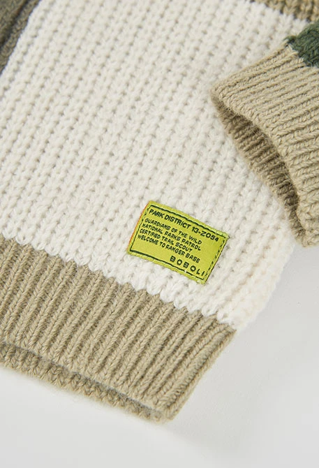 Jersey niño blanco patchwork multicolor