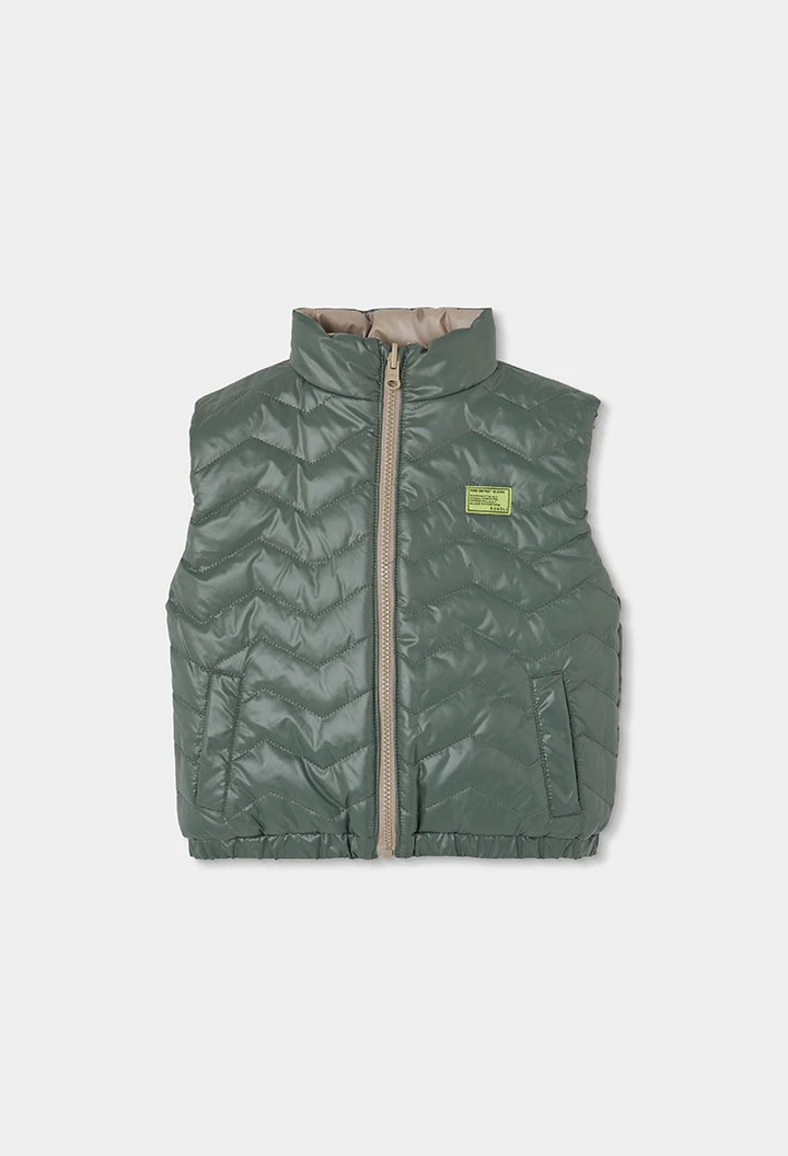 Reversible technical gilet boy green