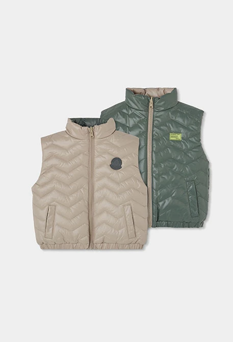 Reversible technical gilet boy green