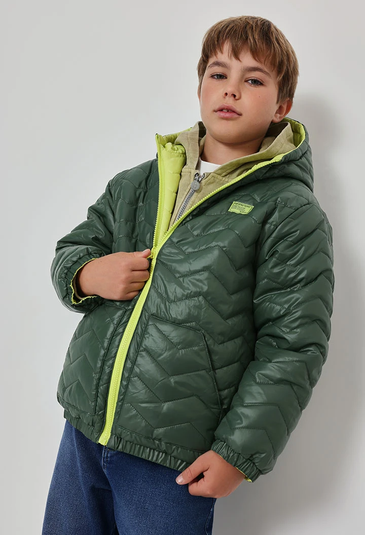 Parka teixit tècnic reversible nen verd