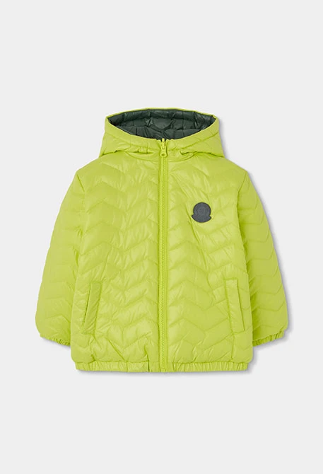 Parka tejido técnico reversible niño verde