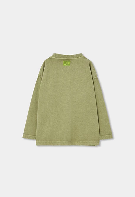 Camiseta de malha menino verde estampado alce