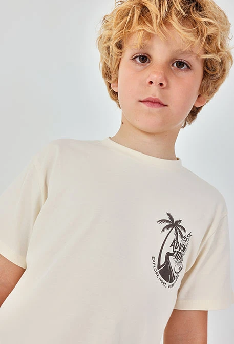 Boy?s cotton T-shirt in raw colour
