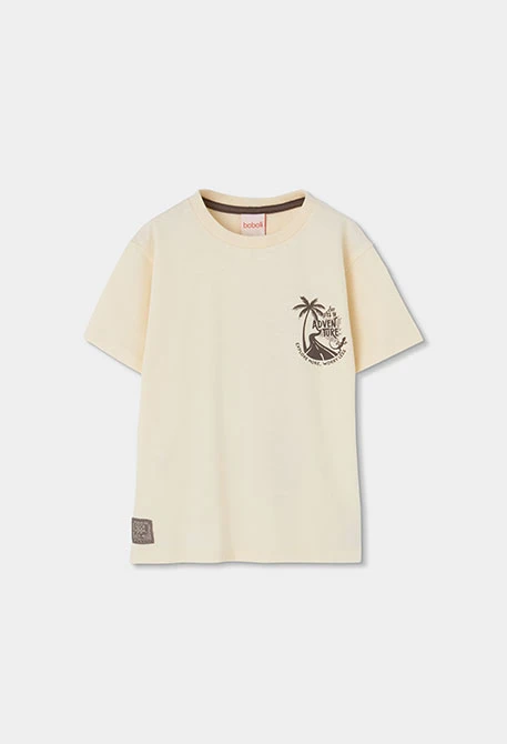 Camiseta niño algodón en color crudo