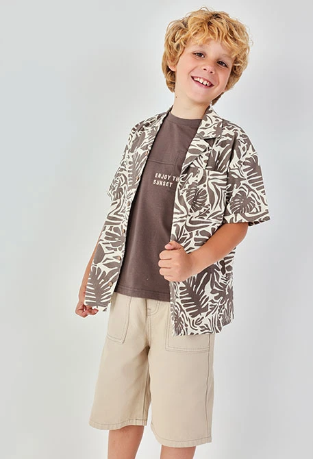 Bermuda en coton beige