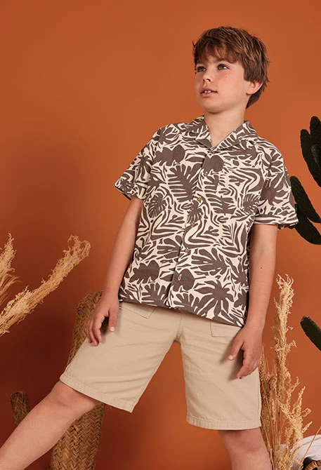 Bermuda algodón beige