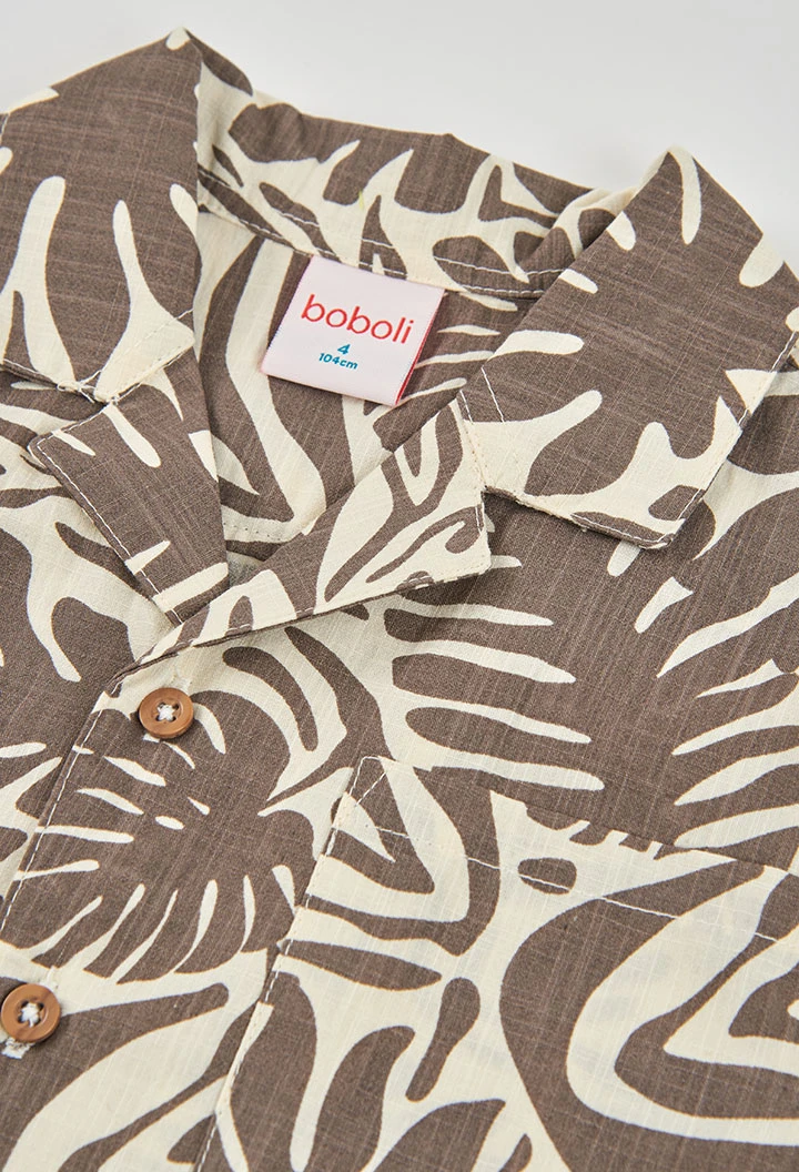 Boy?s printed poplin shirt