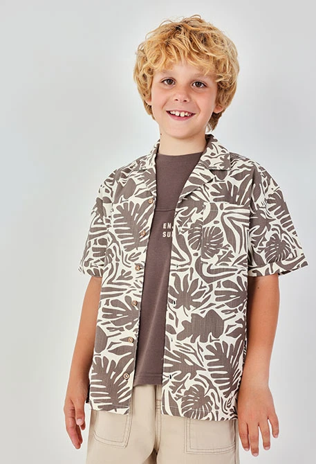 Camicia bambino popeline stampato