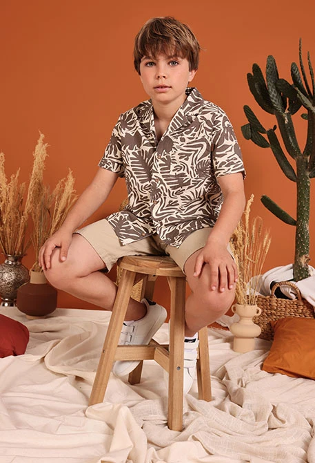 Camisa niño popelín estampado