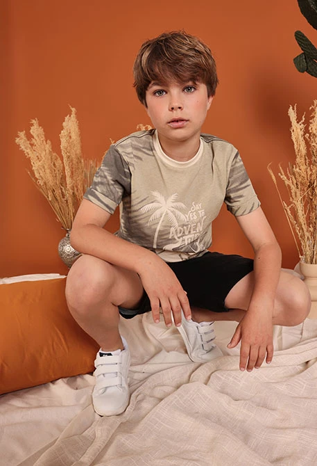 T-Shirt Junge ungebleichte Baumwolle