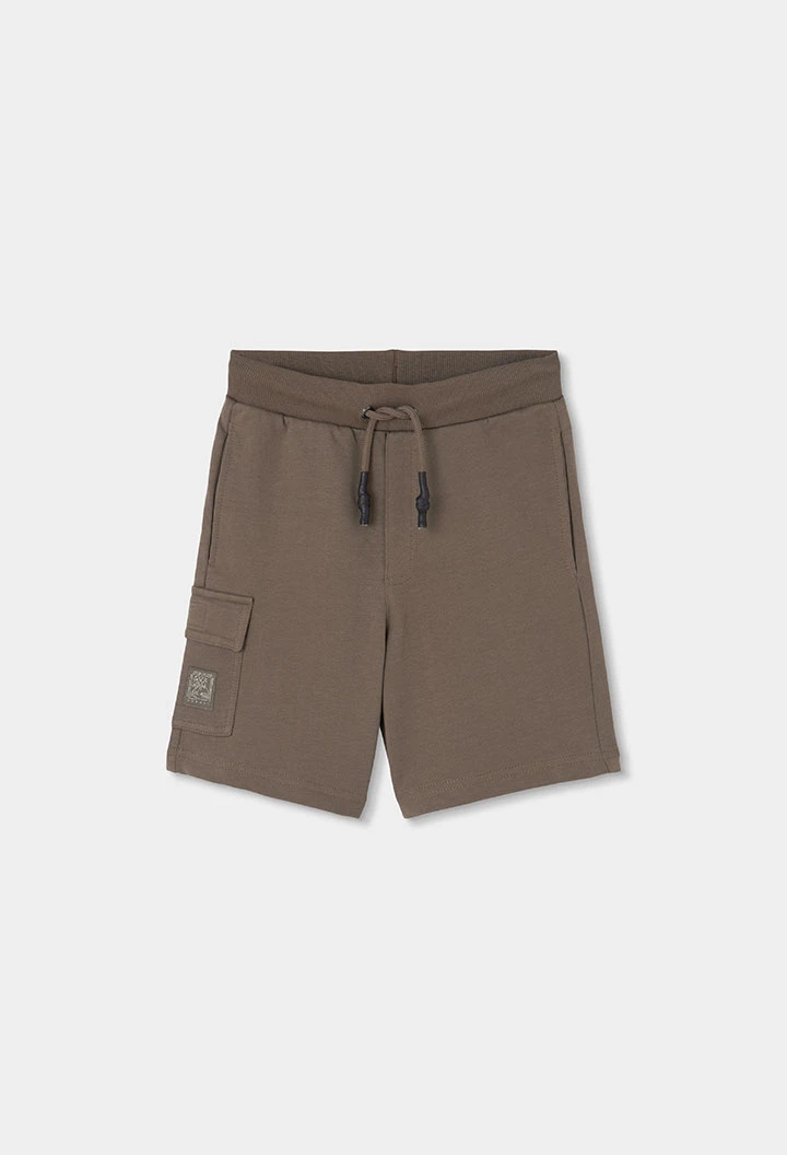 Brown fleece bermuda shorts
