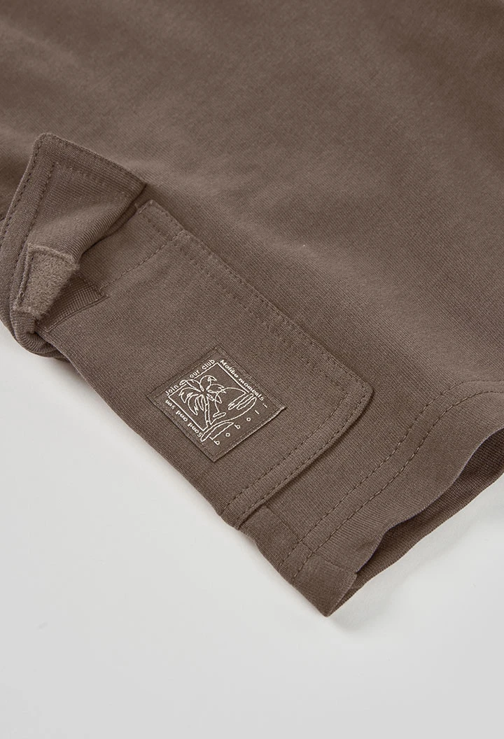 Bermuda en peluche marron