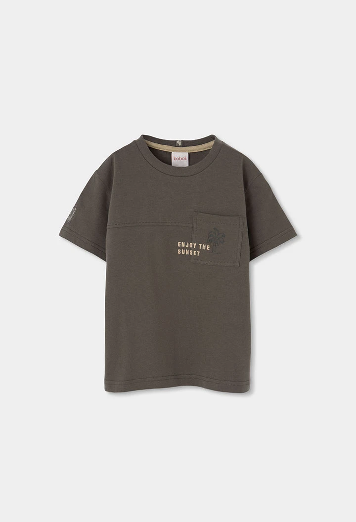 Braunes Baumwoll-T-Shirt für Jungen