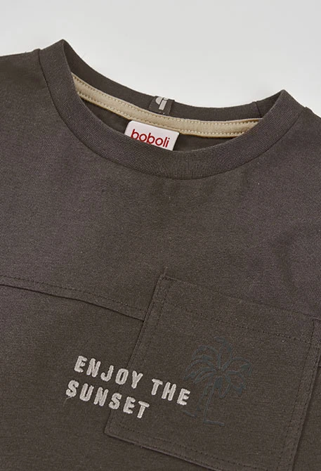 Brown cotton boy?s T-shirt