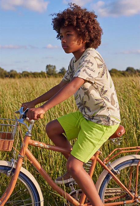 Conjunto niño camiseta y pantalón algodón verde