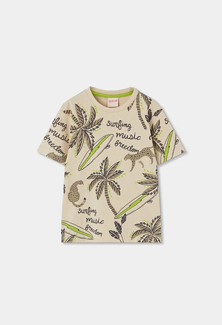 Conjunto criança t-shirt e calças algodão verde