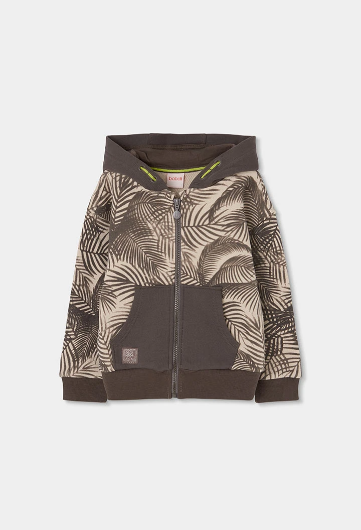 Chaqueta niño con capucha estampado