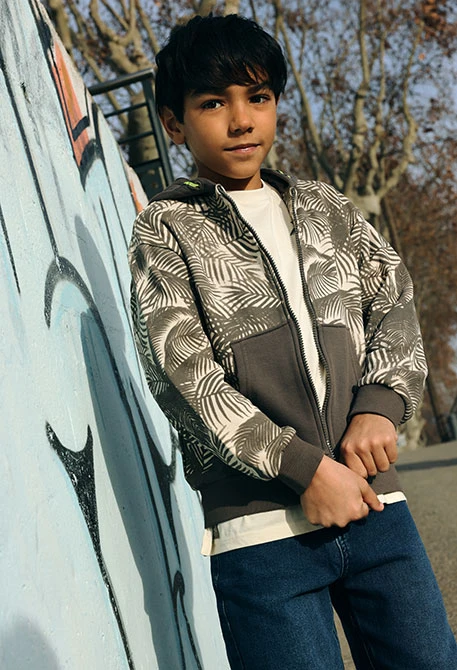 Boy?s printed hooded jacket