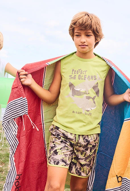 Boy?s green cotton tank top