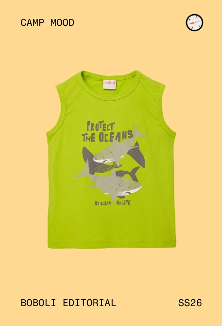 Débardeur enfant coton vert