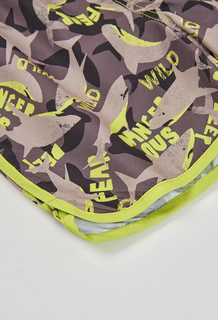 Badehose Kind aus recyceltem Stoff in Braun