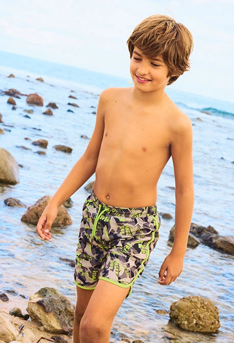 Costume bambino in tessuto riciclato marrone