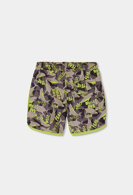 Badehose Kind aus recyceltem Stoff in Braun