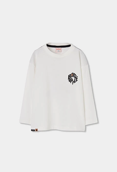 Camiseta punto niño blanca estampado Big Apple