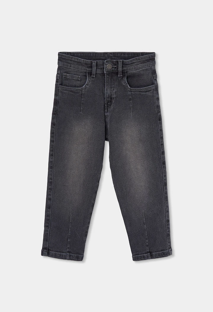 Pantalone denim elasticizzato bambino grigio