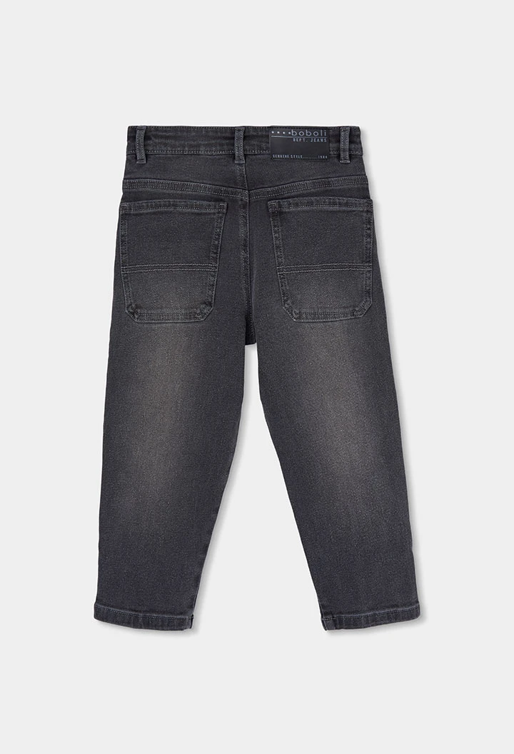 Pantalón denim elástico niño gris