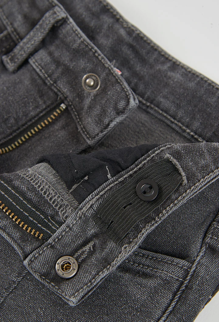 Pantalone denim elasticizzato bambino grigio