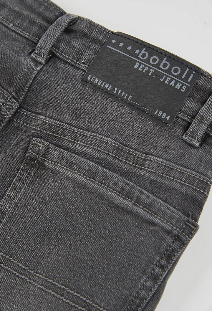 Pantalone denim elasticizzato bambino grigio