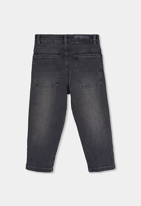 Pantalón denim elástico niño gris