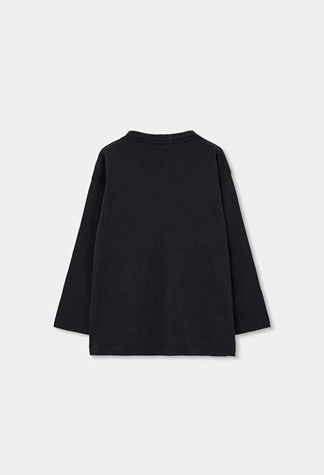 Camiseta punto niño negra con texto URBN
