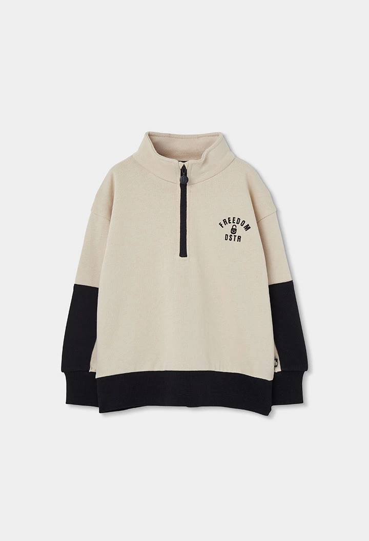 Conjunto punto niño beige estampado Freedom
