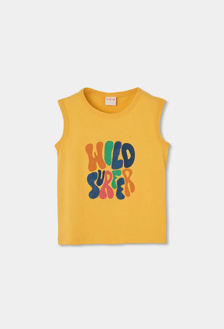 Camiseta de tirante niño algodón amarillo