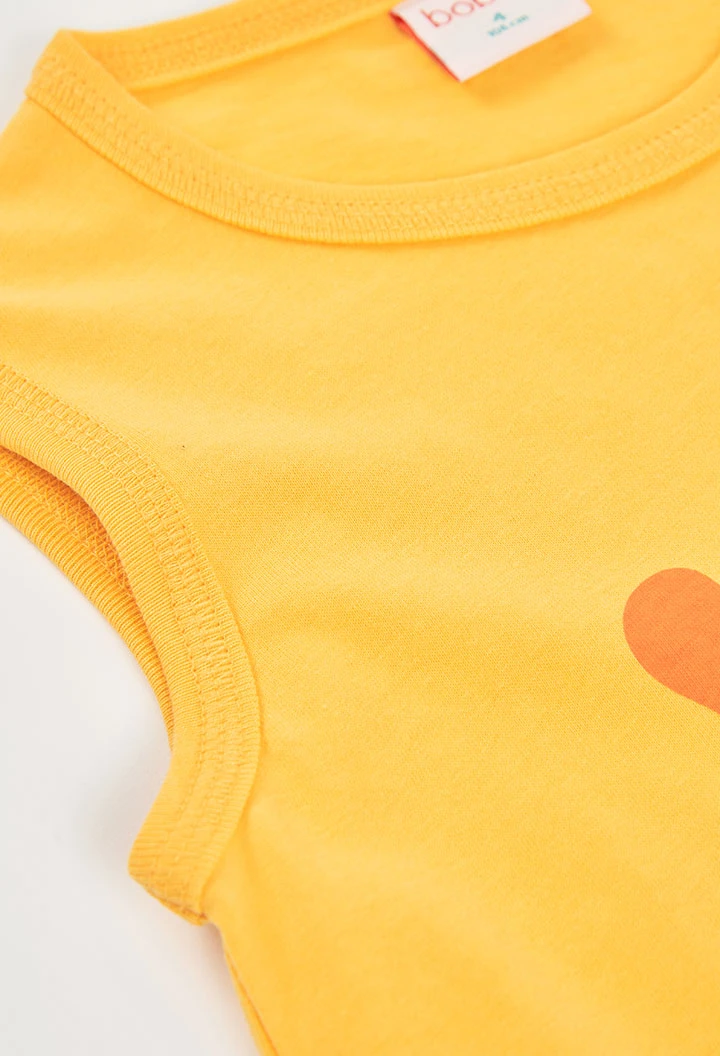 Débardeur enfant coton jaune