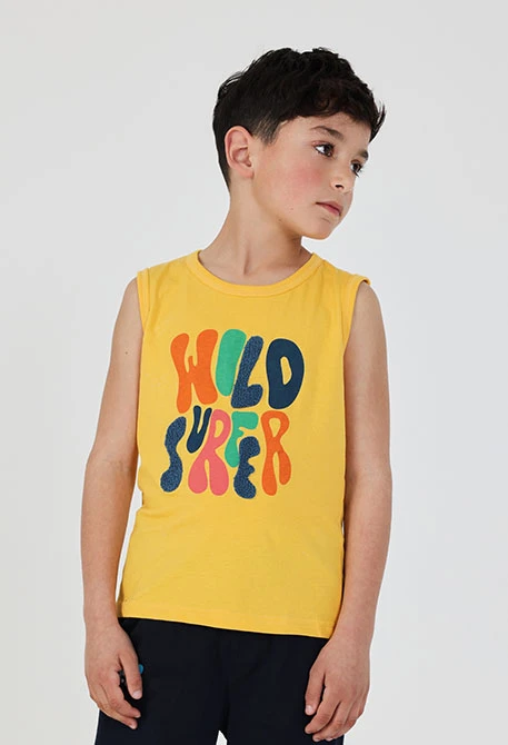 Débardeur enfant coton jaune