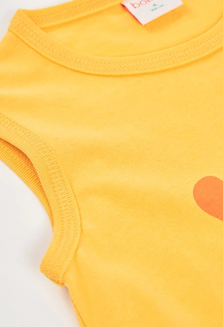 Camiseta de tirante niño algodón amarillo